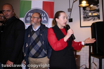 Giorgia Meloni a Viterbo per gli auguri di Natale di FdI