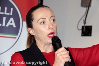 Giorgia Meloni a Viterbo per gli auguri di Natale di FdI