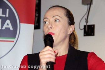 Giorgia Meloni a Viterbo per gli auguri di Natale di FdI