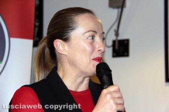 Giorgia Meloni a Viterbo per gli auguri di Natale di FdI
