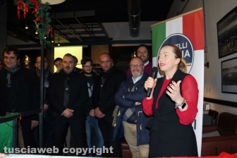 Giorgia Meloni a Viterbo per gli auguri di Natale di FdI