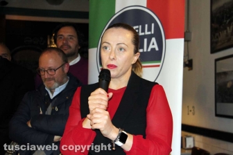Giorgia Meloni a Viterbo per gli auguri di Natale di FdI
