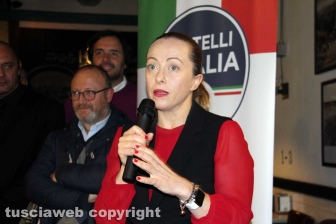 Giorgia Meloni a Viterbo per gli auguri di Natale di FdI
