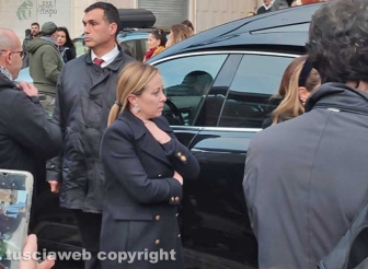 Civitavecchia - Giorgia Meloni al funerale di Nicoletta Golisano