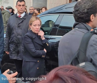 Civitavecchia - Giorgia Meloni al funerale di Nicoletta Golisano
