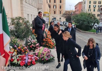 Civitavecchia - Giorgia Meloni al funerale di Nicoletta Golisano