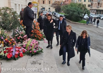 Civitavecchia - Giorgia Meloni al funerale di Nicoletta Golisano