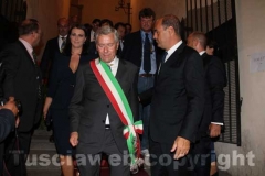 Il sindaco Michelini affiancato dal suo vice Luisa Ciambella e dal presidente della Regione Lazio Zingaretti