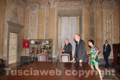 L\'arrivo del premier Enrico Letta, accompagnato dall\'ex ministro Giuseppe Fioroni