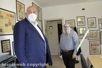 Viterbo - Guido Crosetto e Carlo Galeotti nella redazione di Tusciaweb