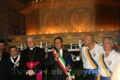 Il sindaco Marini con il vescovo Fumagalli e Massimo Mecarini
