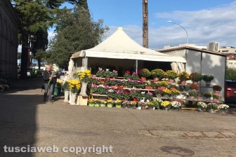 I fiori dei chioschi al cimitero San Lazzaro