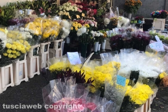 I fiori dei chioschi al cimitero San Lazzaro