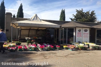 I fiori dei chioschi al cimitero San Lazzaro