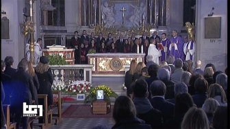 Roma - Nella chiesa degli artisti a piazza del Popolo i funerali di Fabrizio Frizzi
