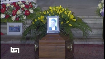 Roma - Nella chiesa degli artisti a piazza del Popolo i funerali di Fabrizio Frizzi