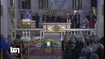 Roma - Nella chiesa degli artisti a piazza del Popolo i funerali di Fabrizio Frizzi