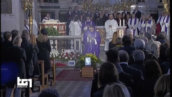 Roma - Nella chiesa degli artisti a piazza del Popolo i funerali di Fabrizio Frizzi