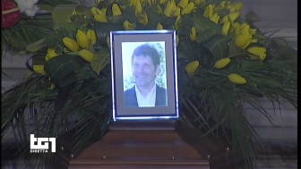 Roma - Nella chiesa degli artisti a piazza del Popolo i funerali di Fabrizio Frizzi