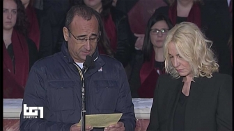Roma - Nella chiesa degli artisti a piazza del Popolo i funerali di Fabrizio Frizzi