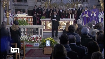 Roma - Nella chiesa degli artisti a piazza del Popolo i funerali di Fabrizio Frizzi