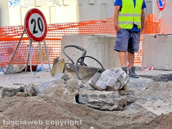 Viterbo - I lavori tra via della cava e via Matteotti