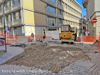 Viterbo - I lavori tra via della cava e via Matteotti