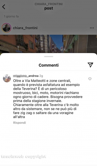 Il commento al post della sindaca Chiara Frontini