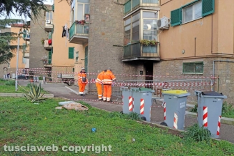 I locali andati a fuoco nella palazzina al Carmine