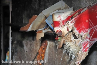 I locali andati a fuoco nella palazzina al Carmine