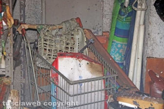 I locali andati a fuoco nella palazzina al Carmine