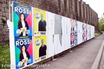 Viterbo - Piazzale Gramsci - Manifesti elettorali