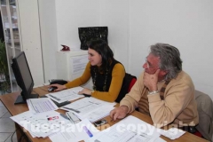 L\'attesa dei risultati nella sede del Pd