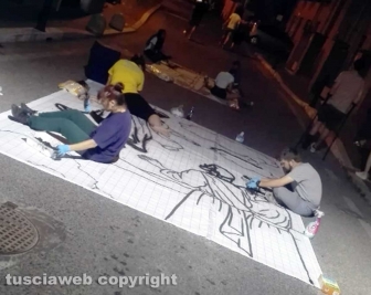 I preparativi per l'Infiorata del Corpus Domini