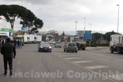 Il blocco dei Tir sulla Cassia Nord