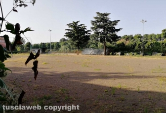 Viterbo - Il campo sportivo comunale all'Ellera nell'abbandono
