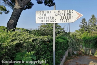 Viterbo - Il campo sportivo comunale all'Ellera nell'abbandono