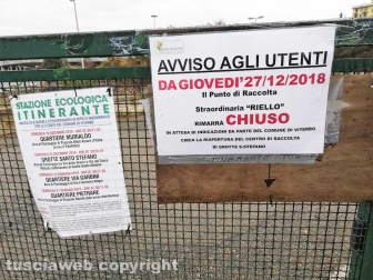 Il centro raccolta rifiuti del Riello