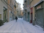 Il centro storico coperto di neve