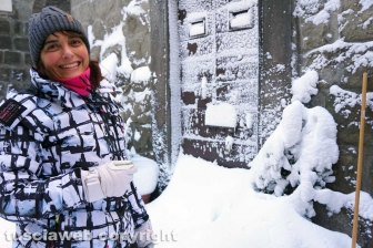 Il centro storico coperto di neve