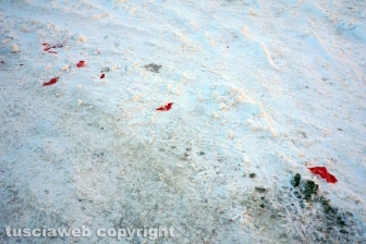 Il centro storico coperto di neve