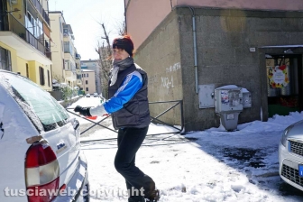 Il centro storico coperto di neve