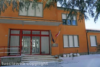 Il centro storico coperto di neve