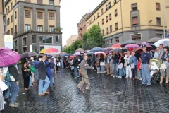 Il cuore di santa Rosa sotto la pioggia
