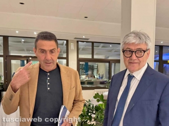 Il generale Roberto Vannacci, da oggi vicesegretario della Lega, ieri sera alle Terme Salus con Umberto Fusco