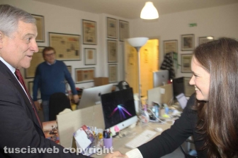 Antonio Tajani nella sede di Tusciaweb