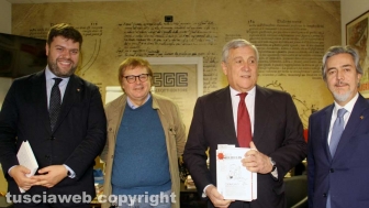 Antonio Tajani nella sede della Galeotti Editore