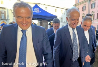Viterbo - Il ministro dell’Interno Matteo Piantedosi col questore Fausto Vinci