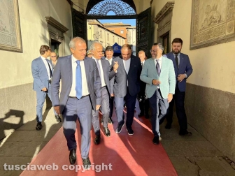 Viterbo - Il ministro dell’Interno Matteo Piantedosi col questore Fausto Vinci