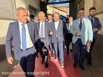 Viterbo - Il ministro dell’Interno Matteo Piantedosi col questore Fausto Vinci